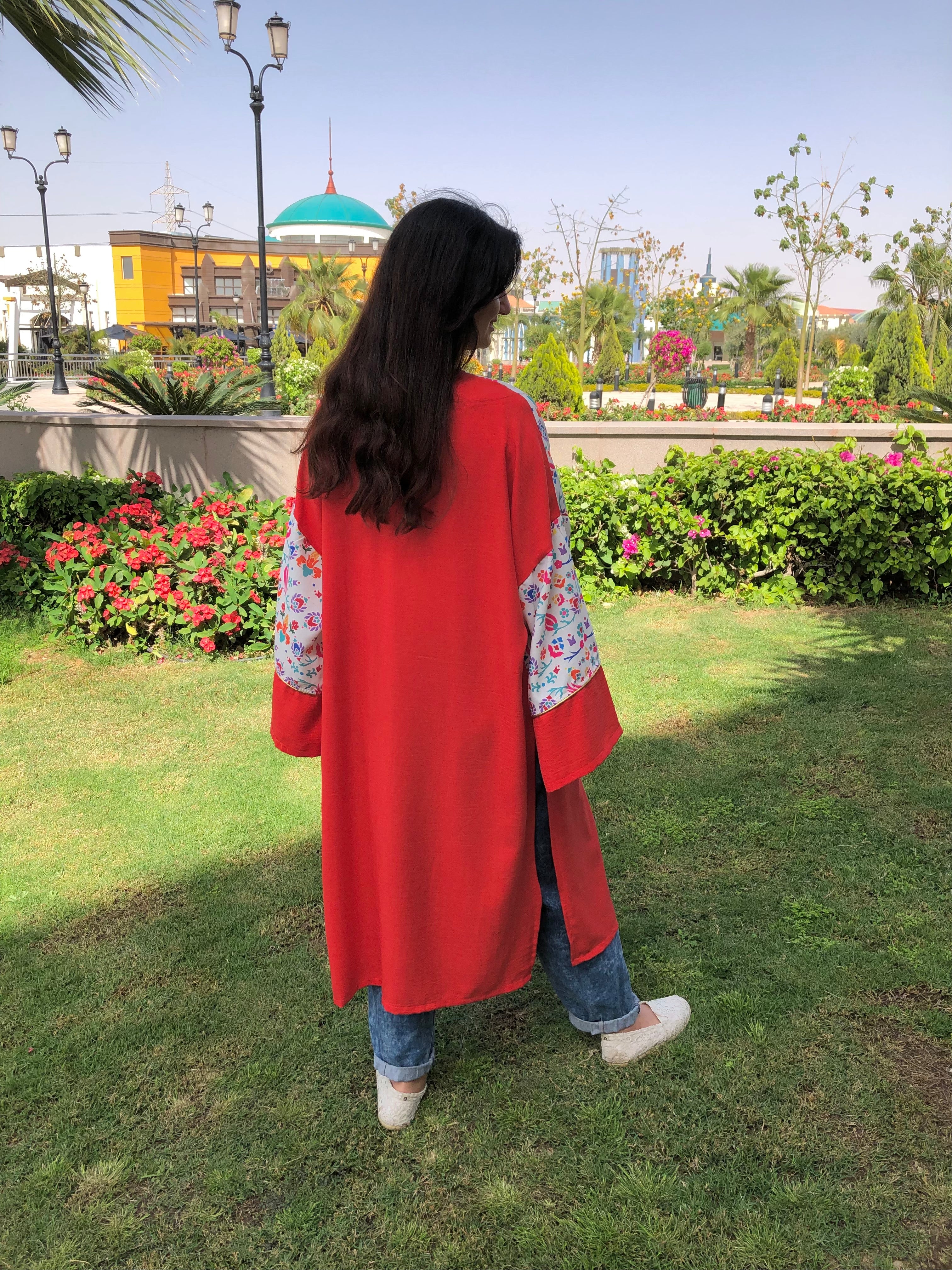 Orange floral Kimono - SW