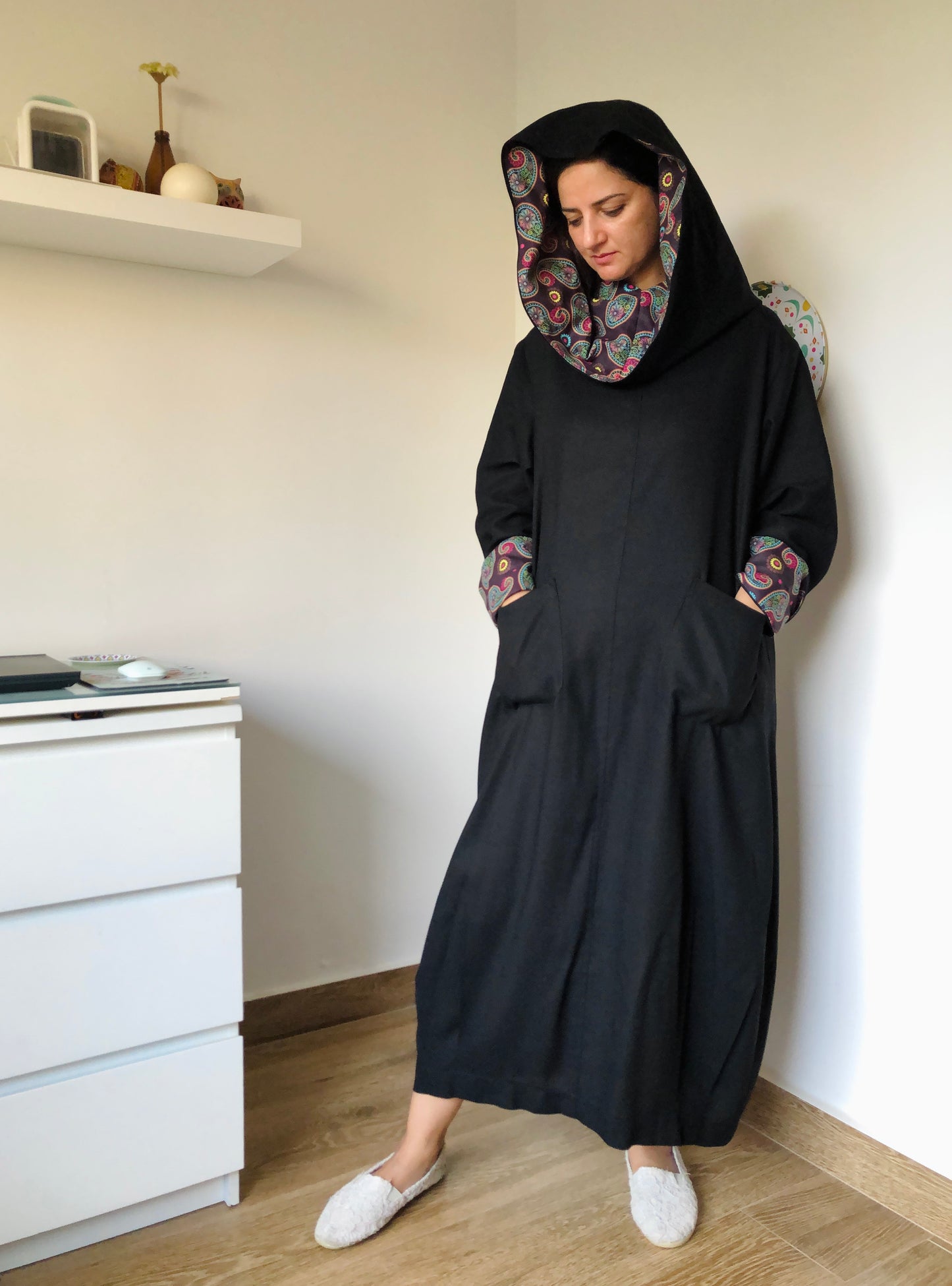 Black Hooded Dress - SW