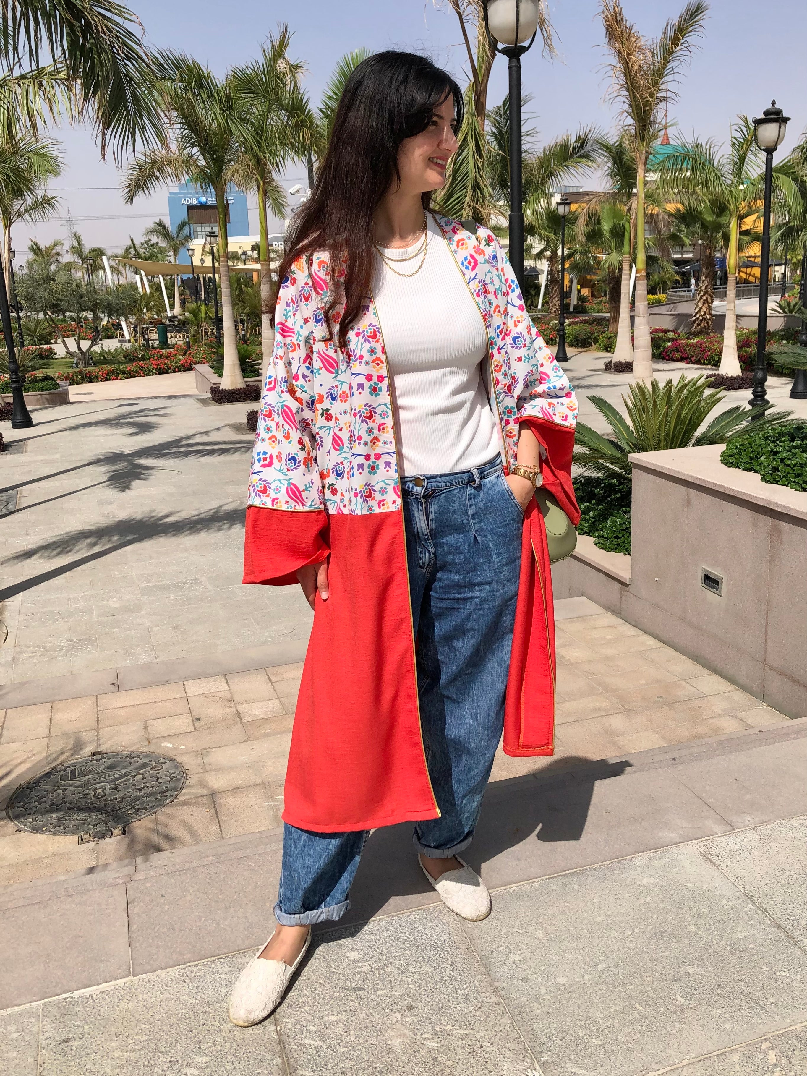 Orange floral Kimono - SW