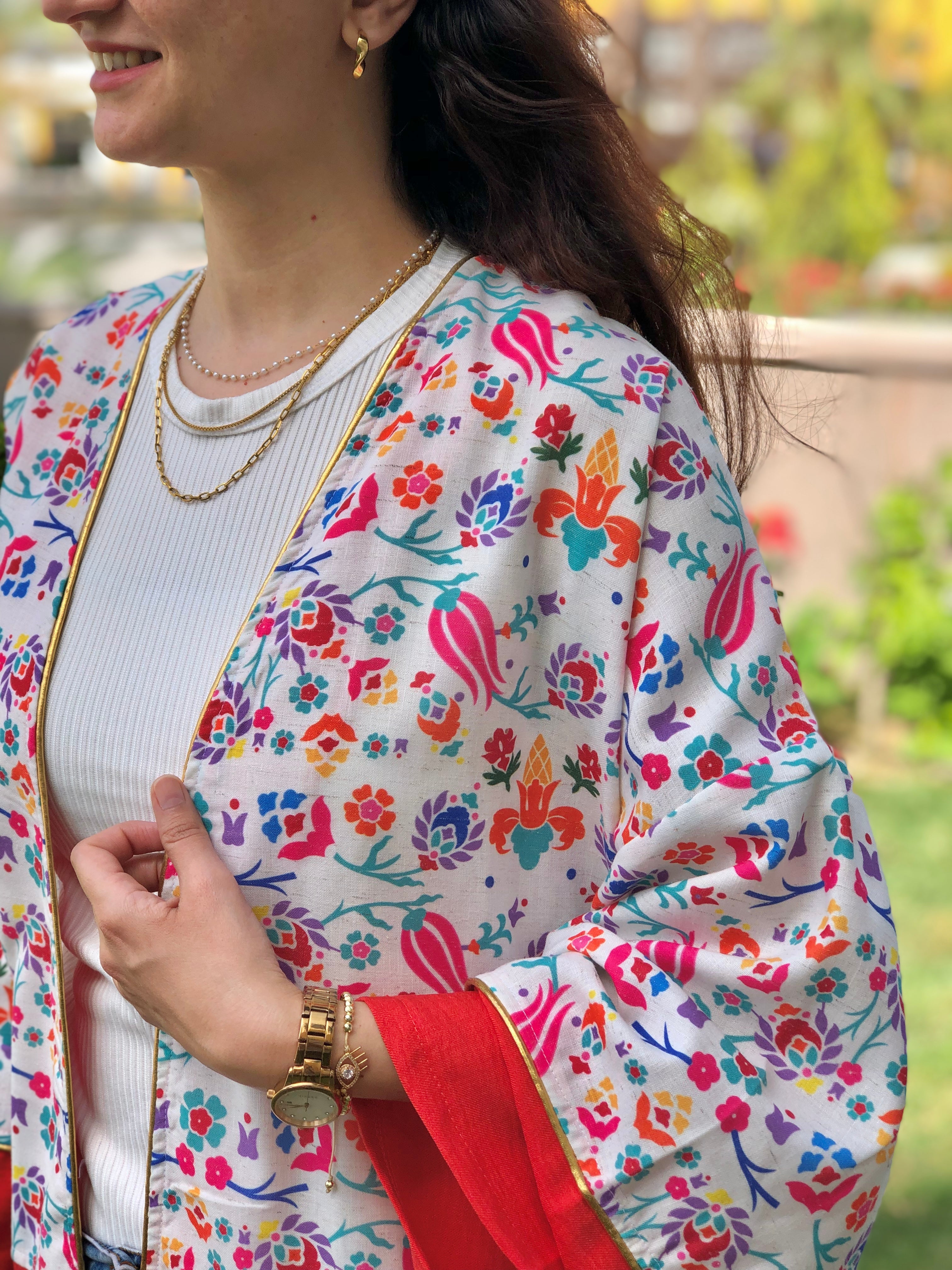 Orange floral Kimono - SW