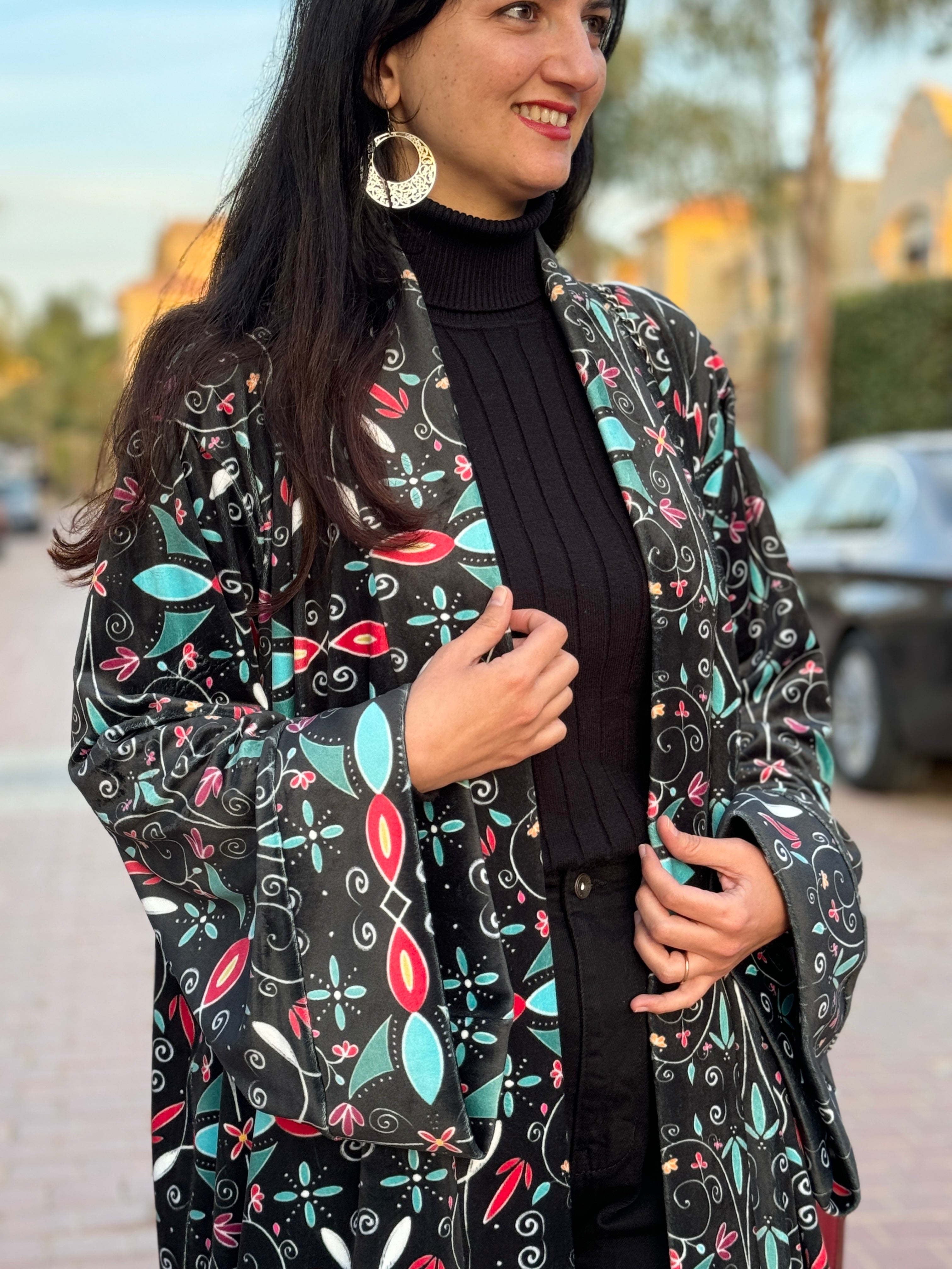 Black Mystic Velvet Kimono - SW