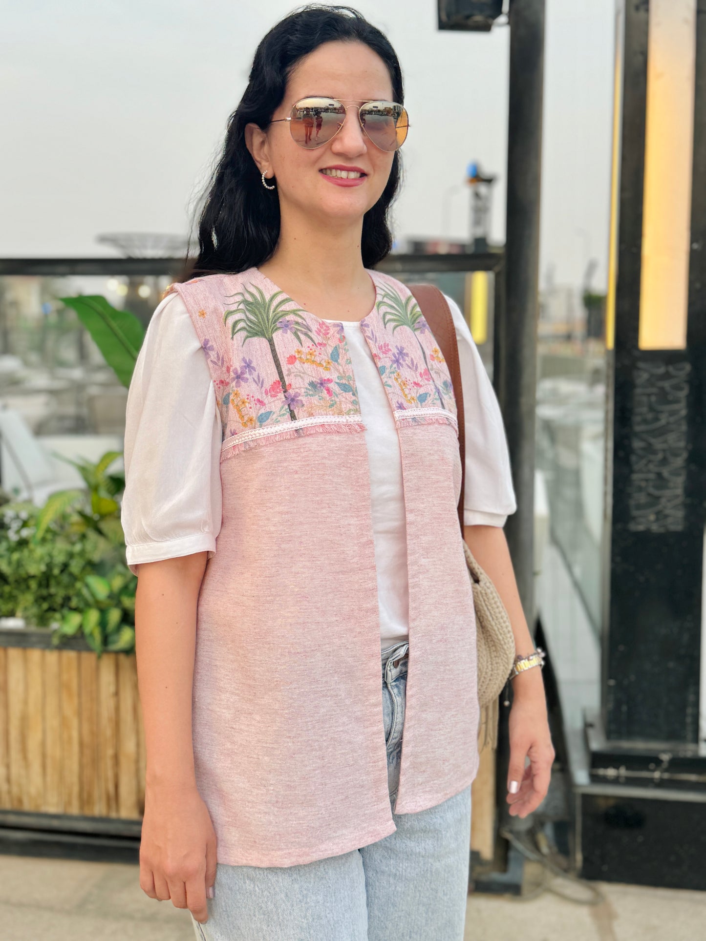 Pink palm Vest - SW