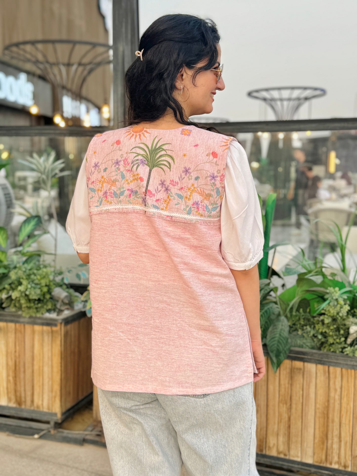 Pink palm Vest - SW