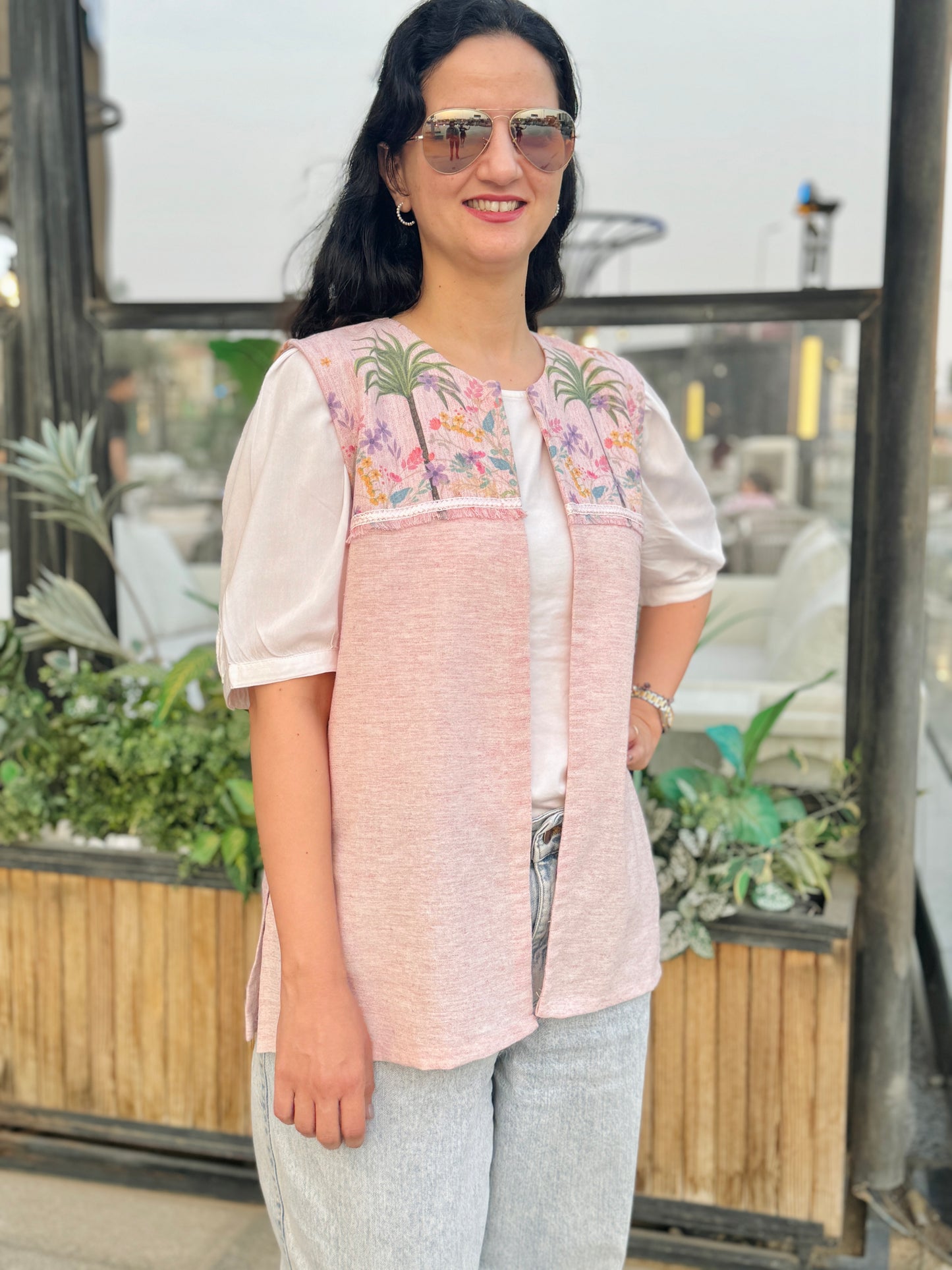 Pink palm Vest - SW