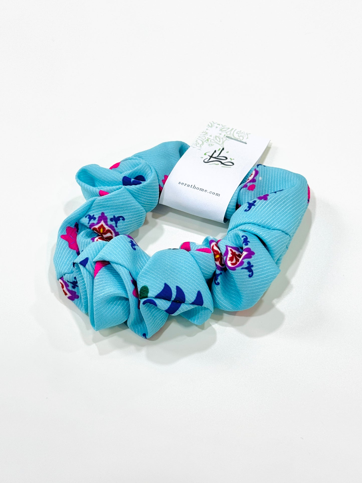 Scrunchie - Teal pattern