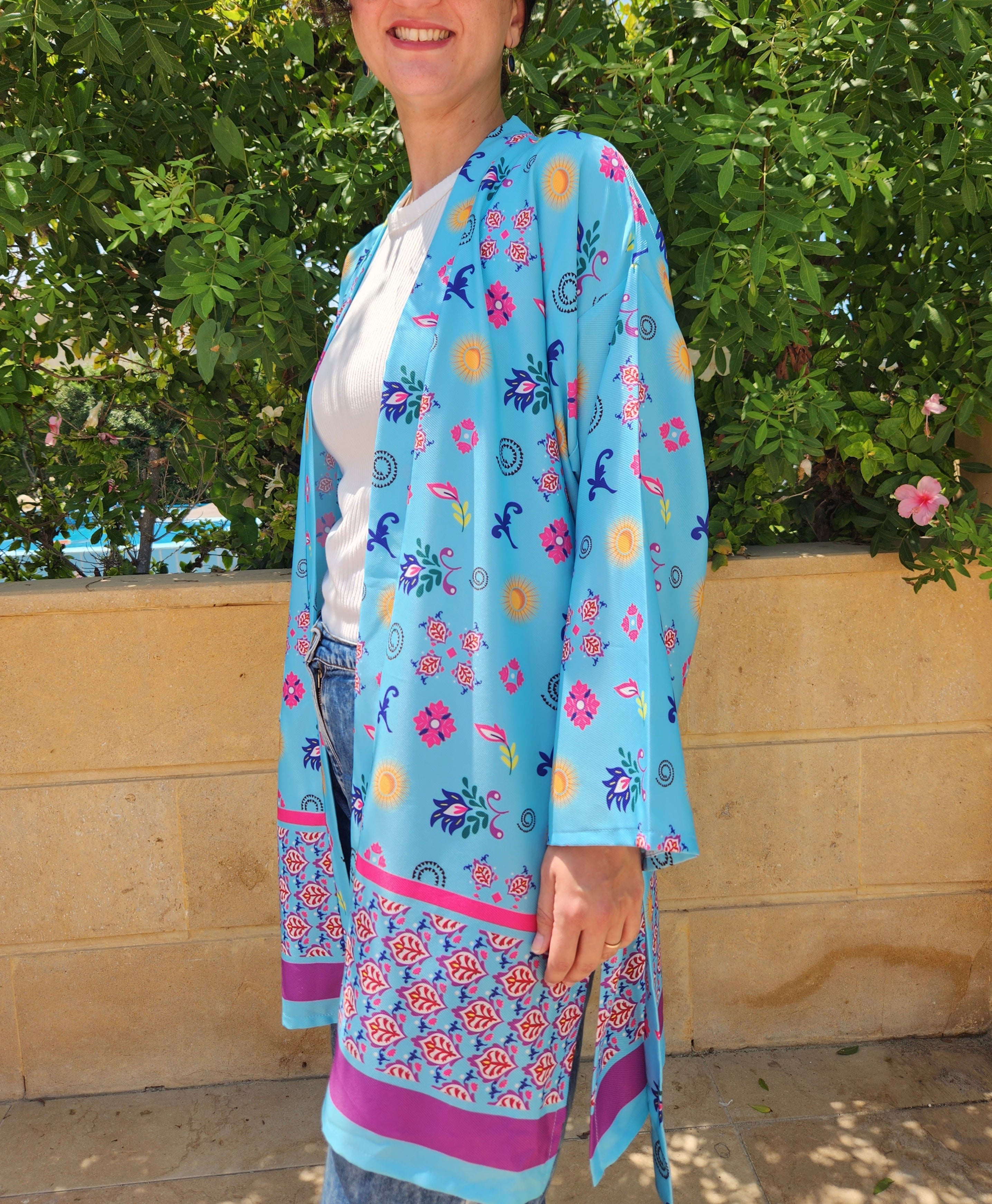 Teal Pattern Kimono - SW
