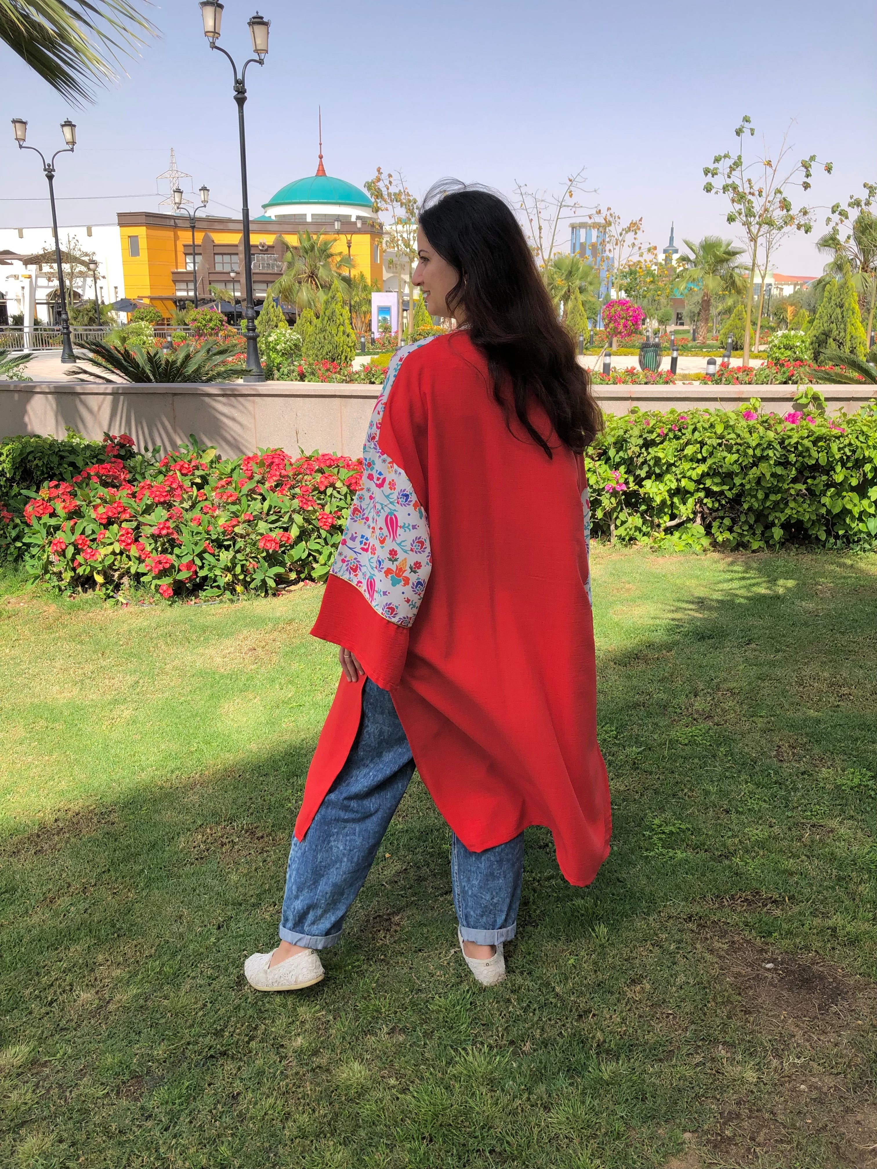 Orange floral Kimono - SW