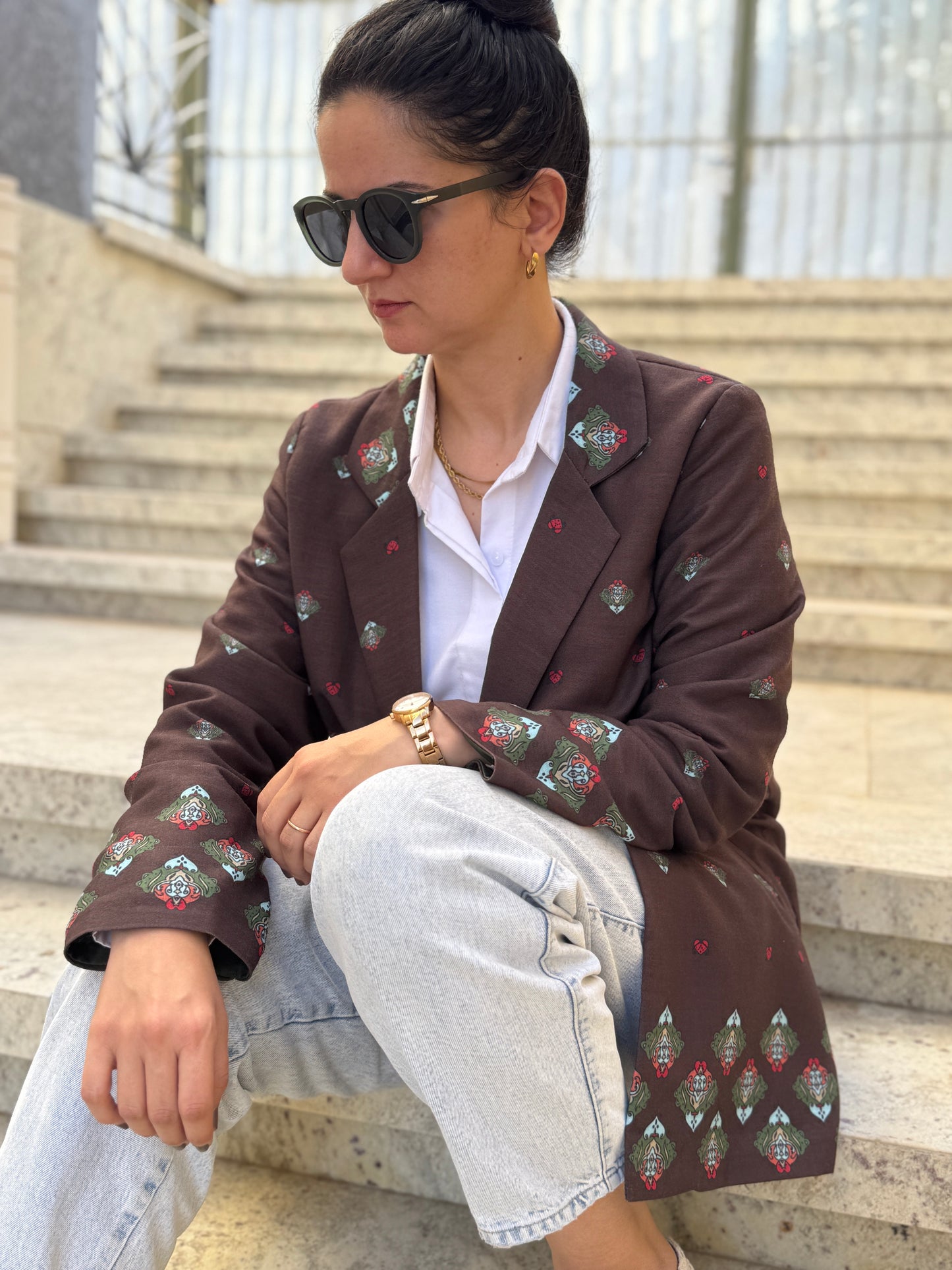 Brown Mosaic Blazer