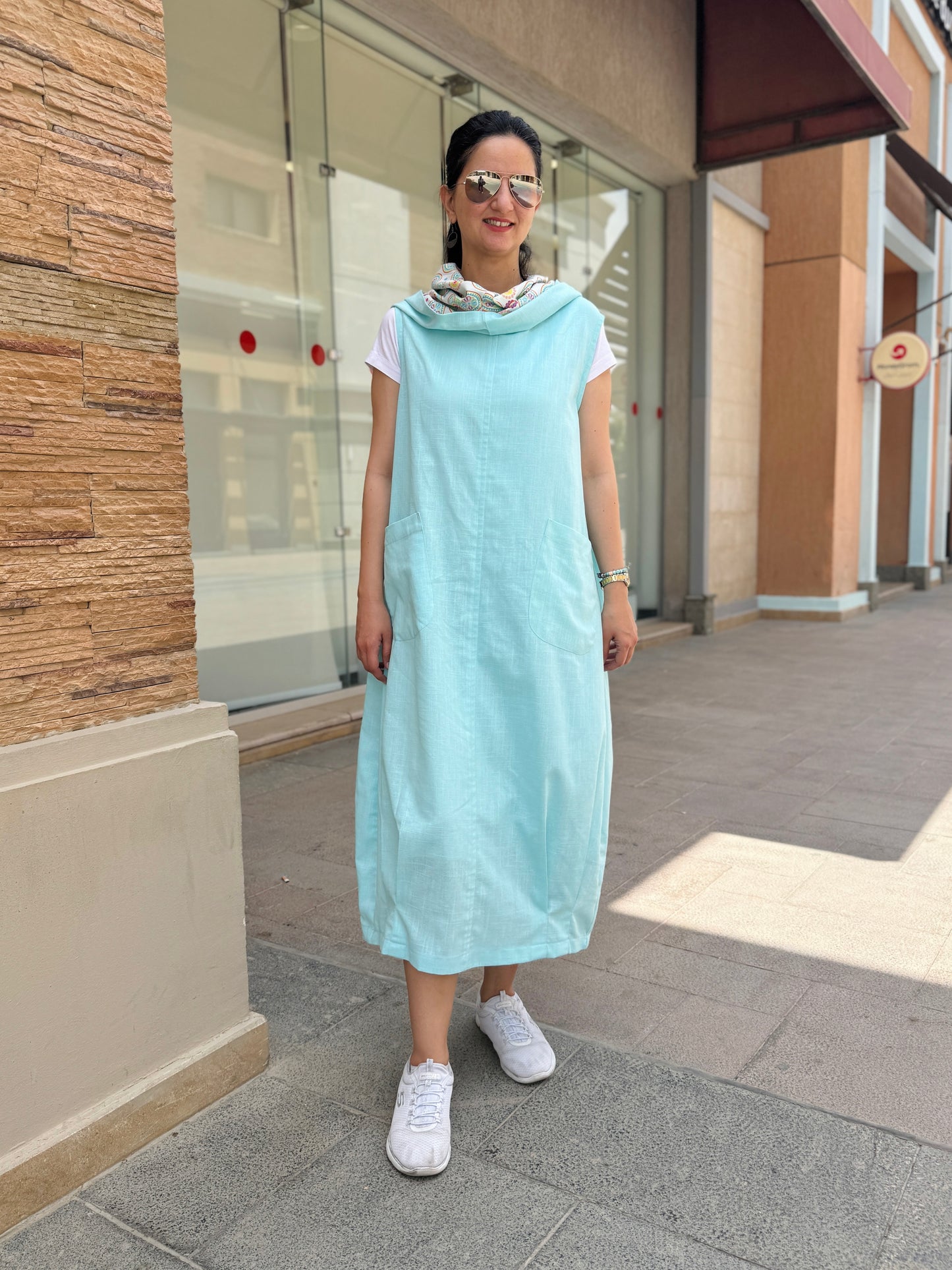 Sleeveless Hooded Dress - SW