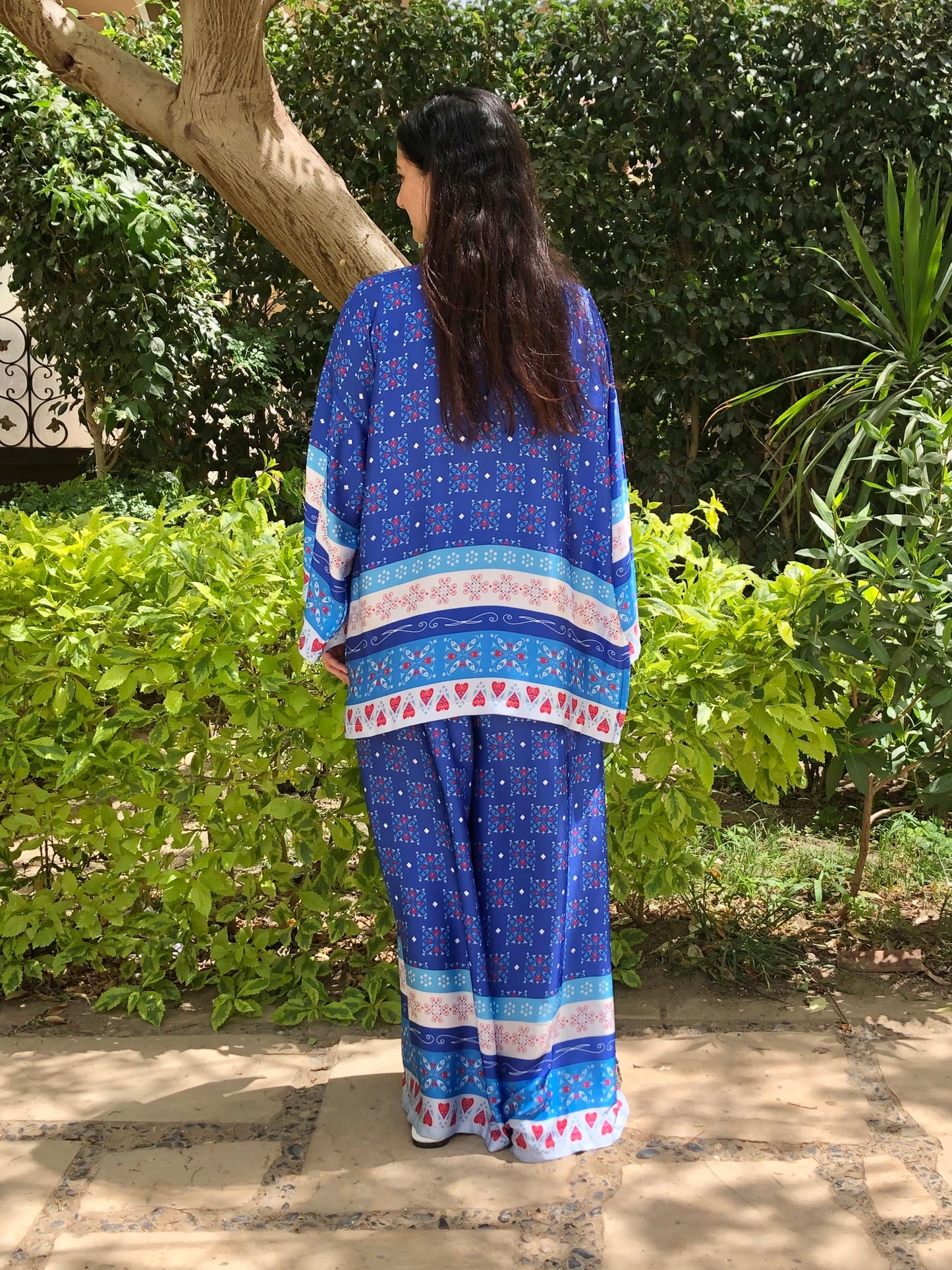 Silk-satin blue set - SW