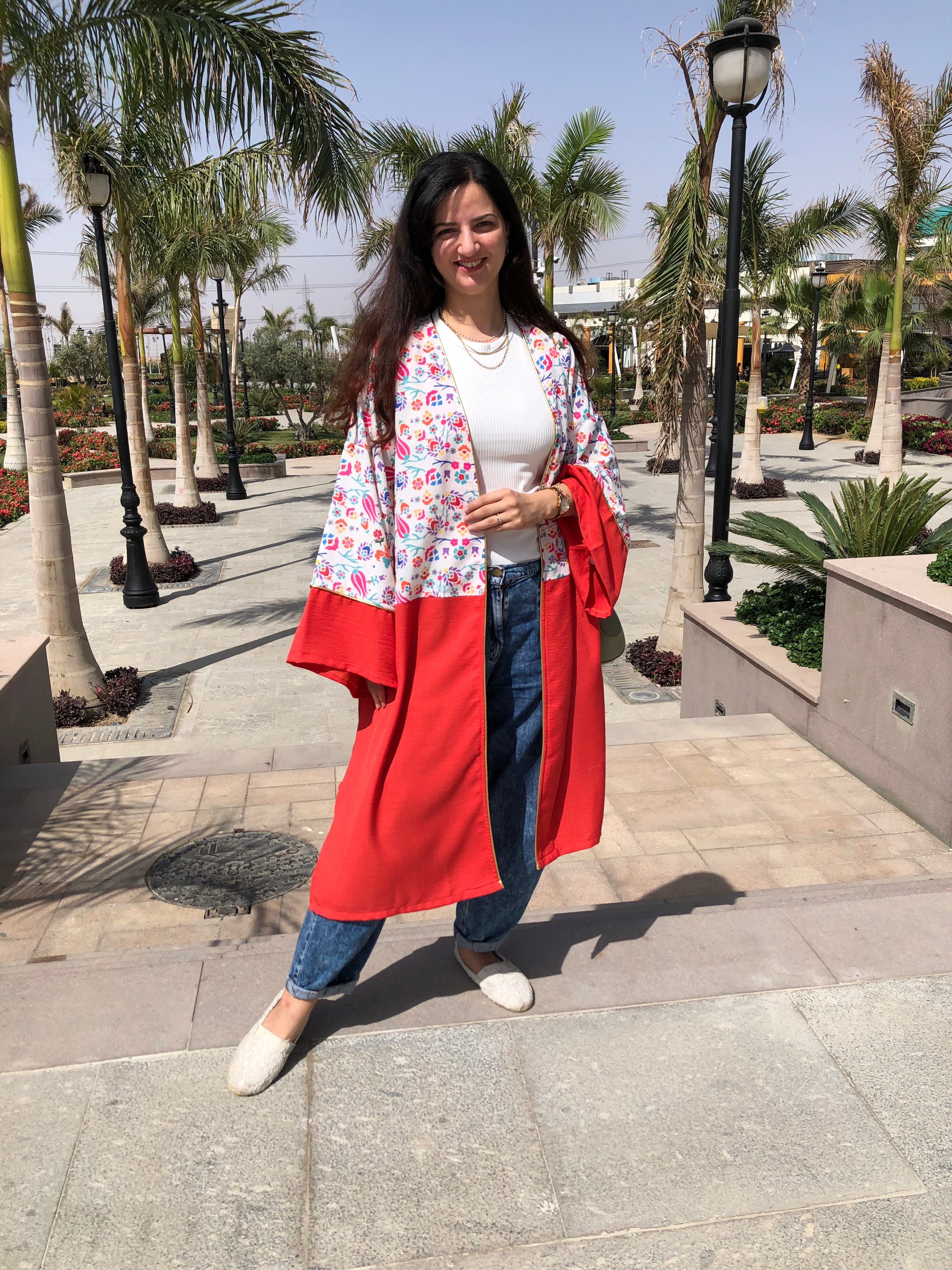 Orange floral Kimono - SW