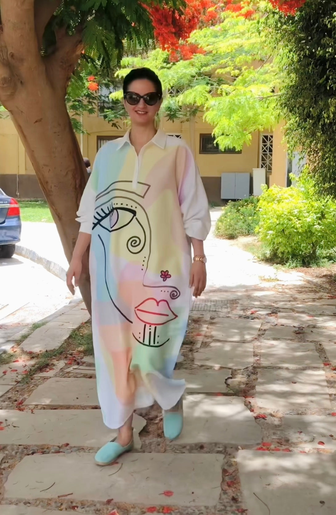 Face Print Dress - SW