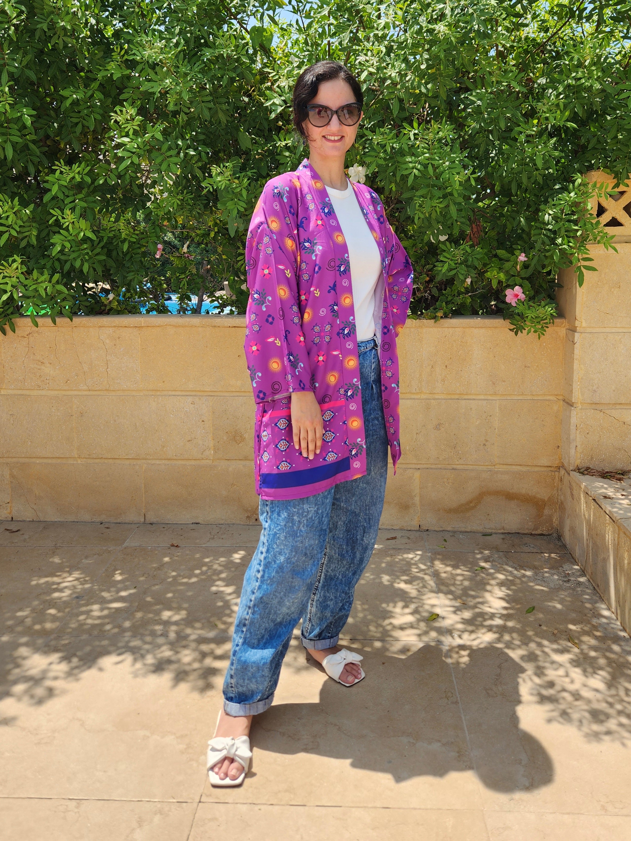 Purple Pattern Kimono - SW