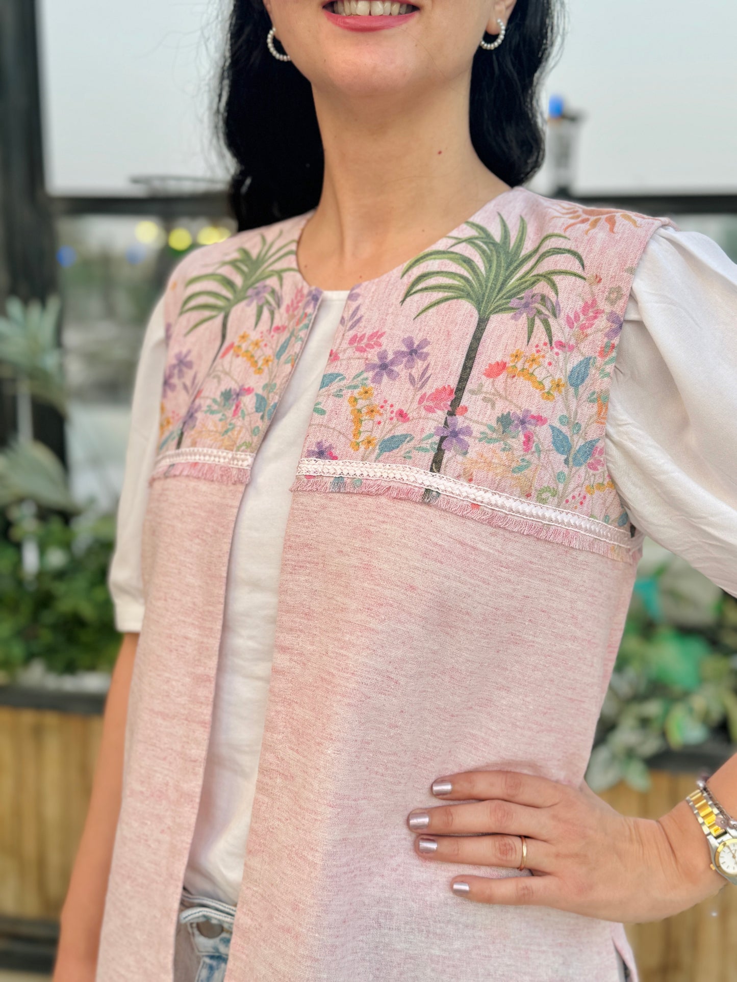 Pink palm Vest - SW