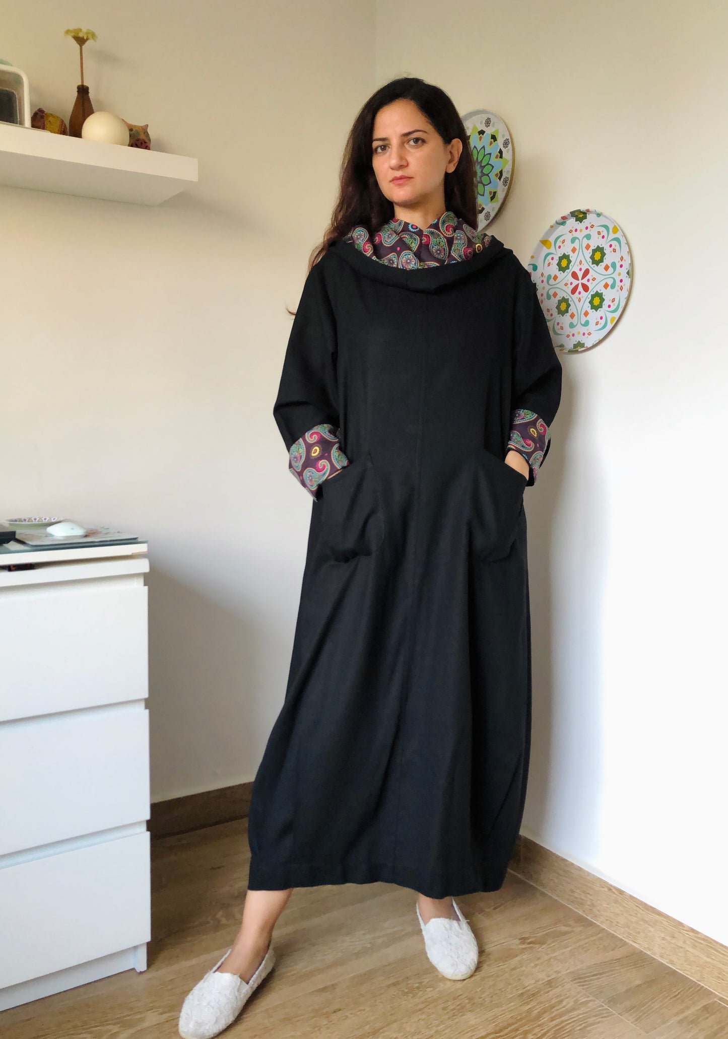 Black Hooded Dress - SW