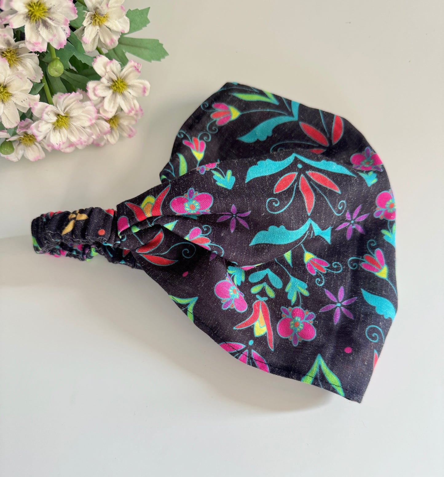 Headband - Black Nubian Flora - A