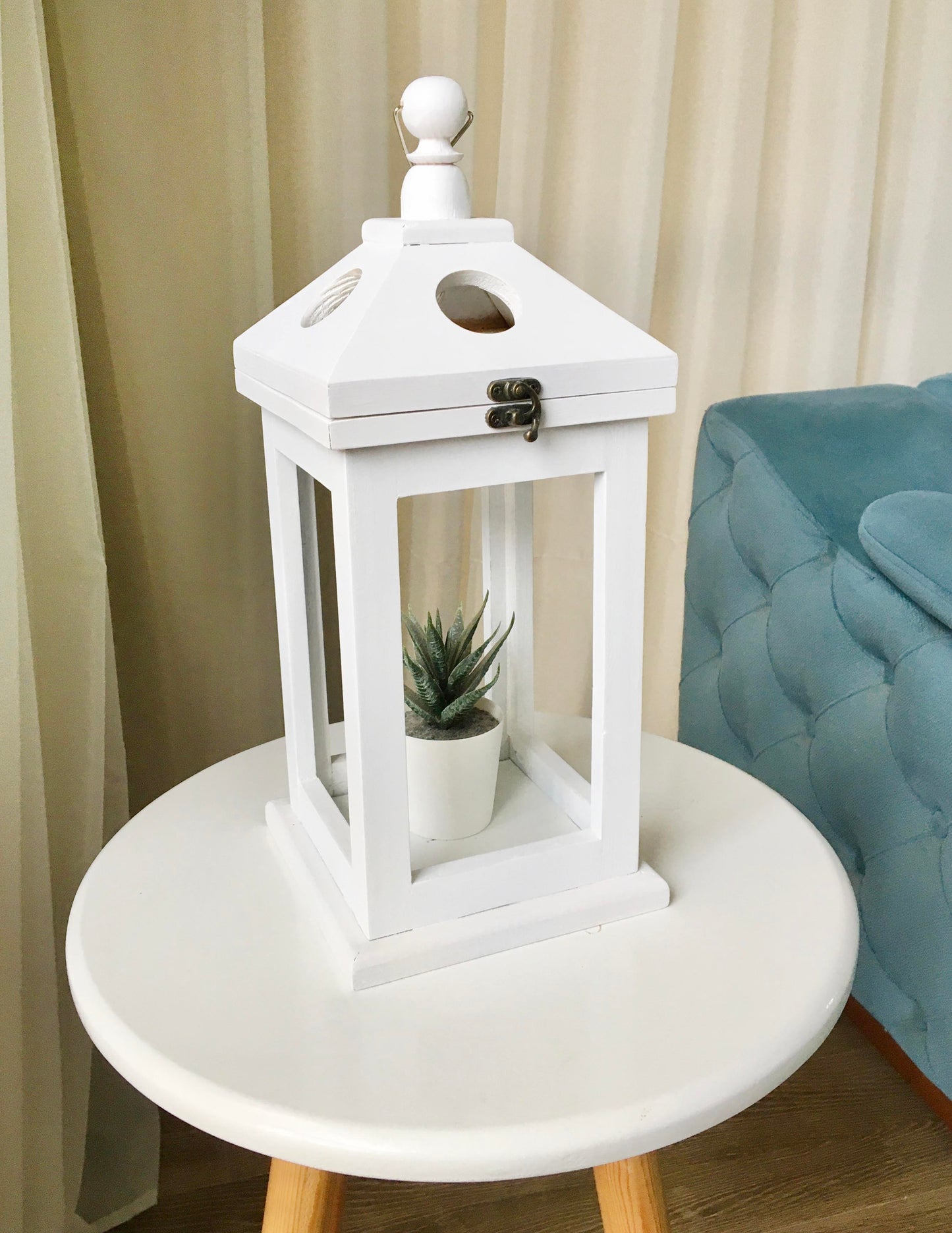 White Wooden Lantern