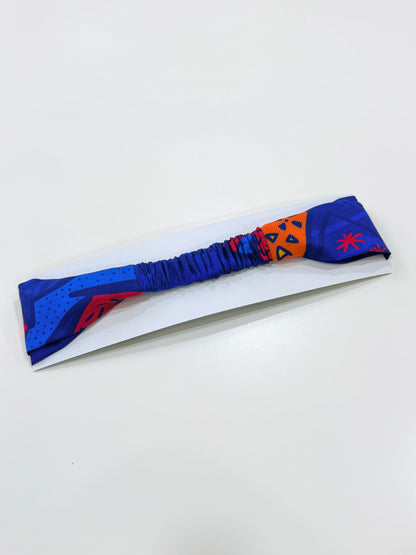 Headband - Blue orange pattern