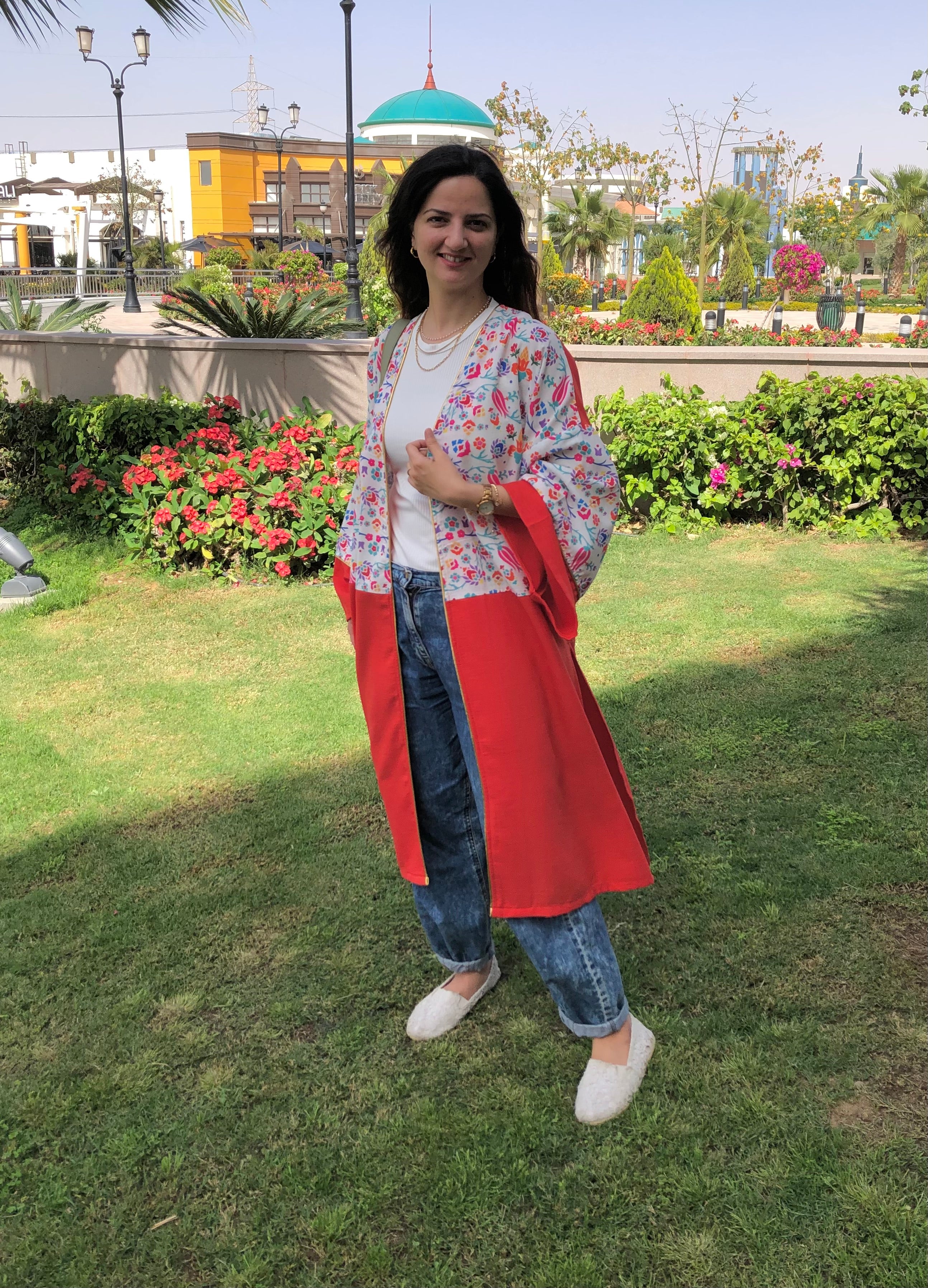 Orange floral Kimono - SW
