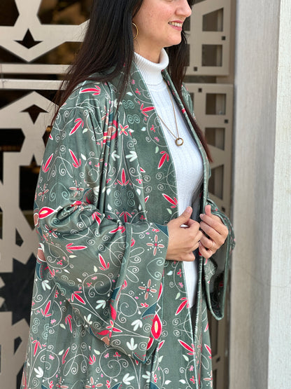 Olive Mystic Velvet Kimono - SW