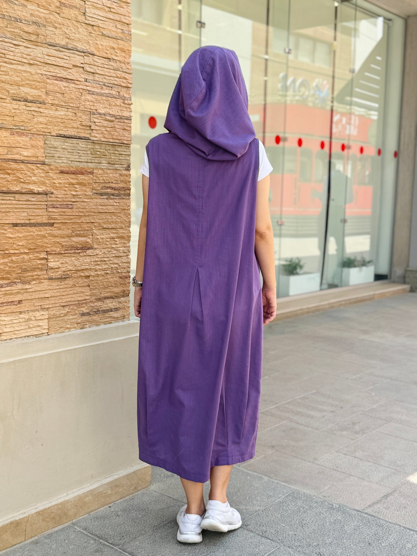 Sleeveless Hooded Dress - SW
