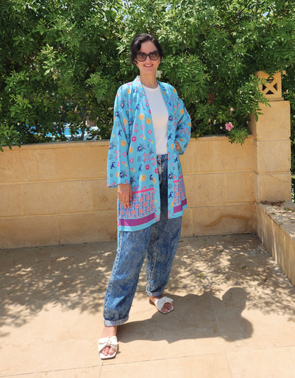 Teal Pattern Kimono - SW