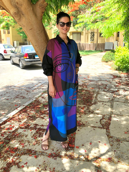 Face-Print Dress - SW