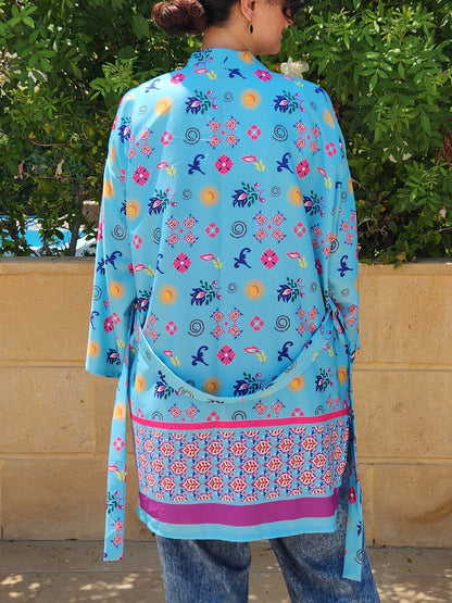 Teal Pattern Kimono - SW