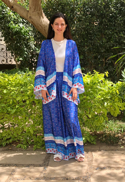 Silk-satin blue set - SW
