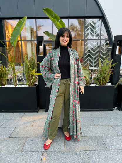 Olive Mystic Velvet Kimono - SW