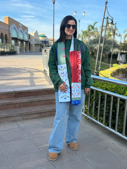 Green Sweatshirt + Winter star Shawl (BUNDLE)