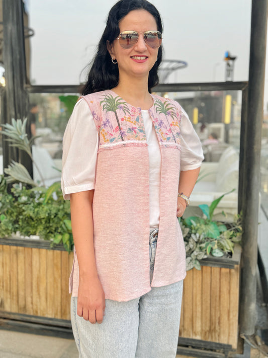 Pink palm Vest - SW