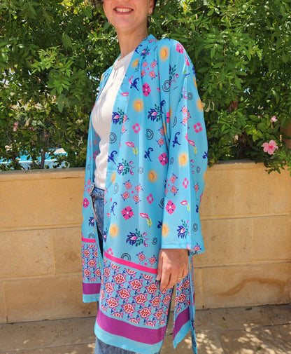 Teal Pattern Kimono - SW