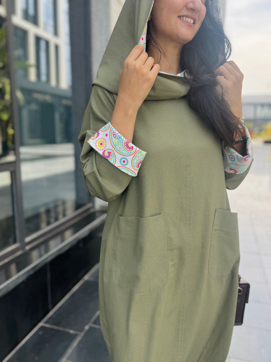 Olive Hooded Dress - SW