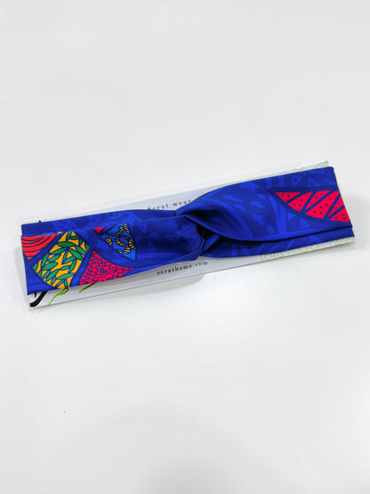 Headband - Blue orange pattern