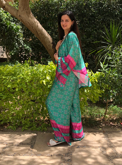 Silk-satin green set - SW