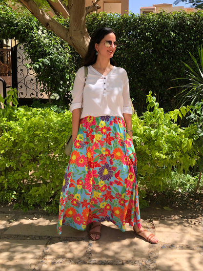 Floral Colorful Skirt - SW