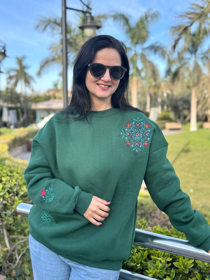 Green Sweatshirt + Winter star Shawl (BUNDLE)