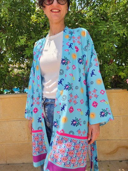 Teal Pattern Kimono - SW