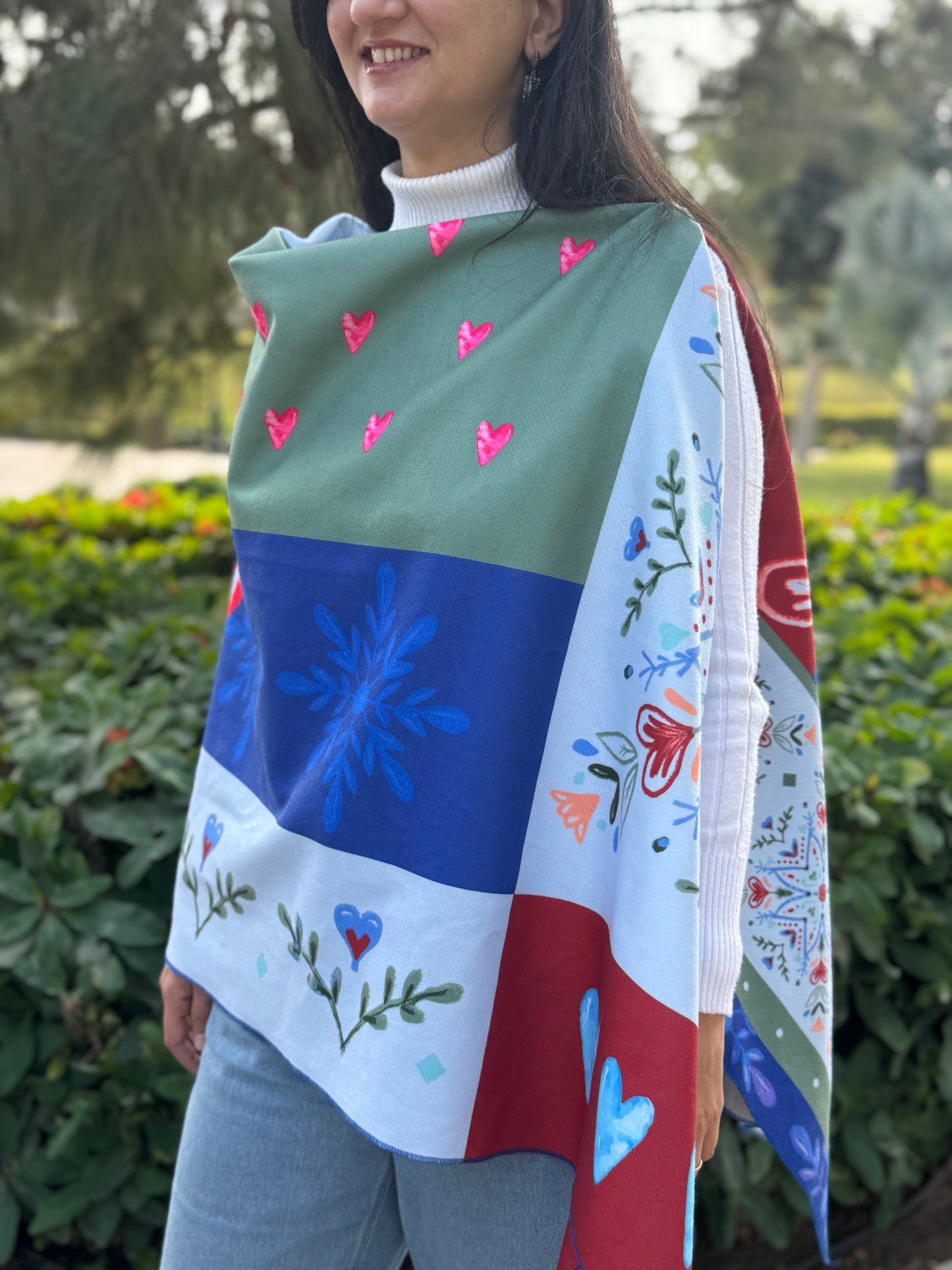 Green Sweatshirt + Winter star Shawl (BUNDLE)