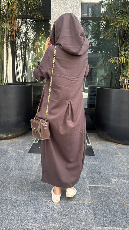 Brown Hooded Dress - SW