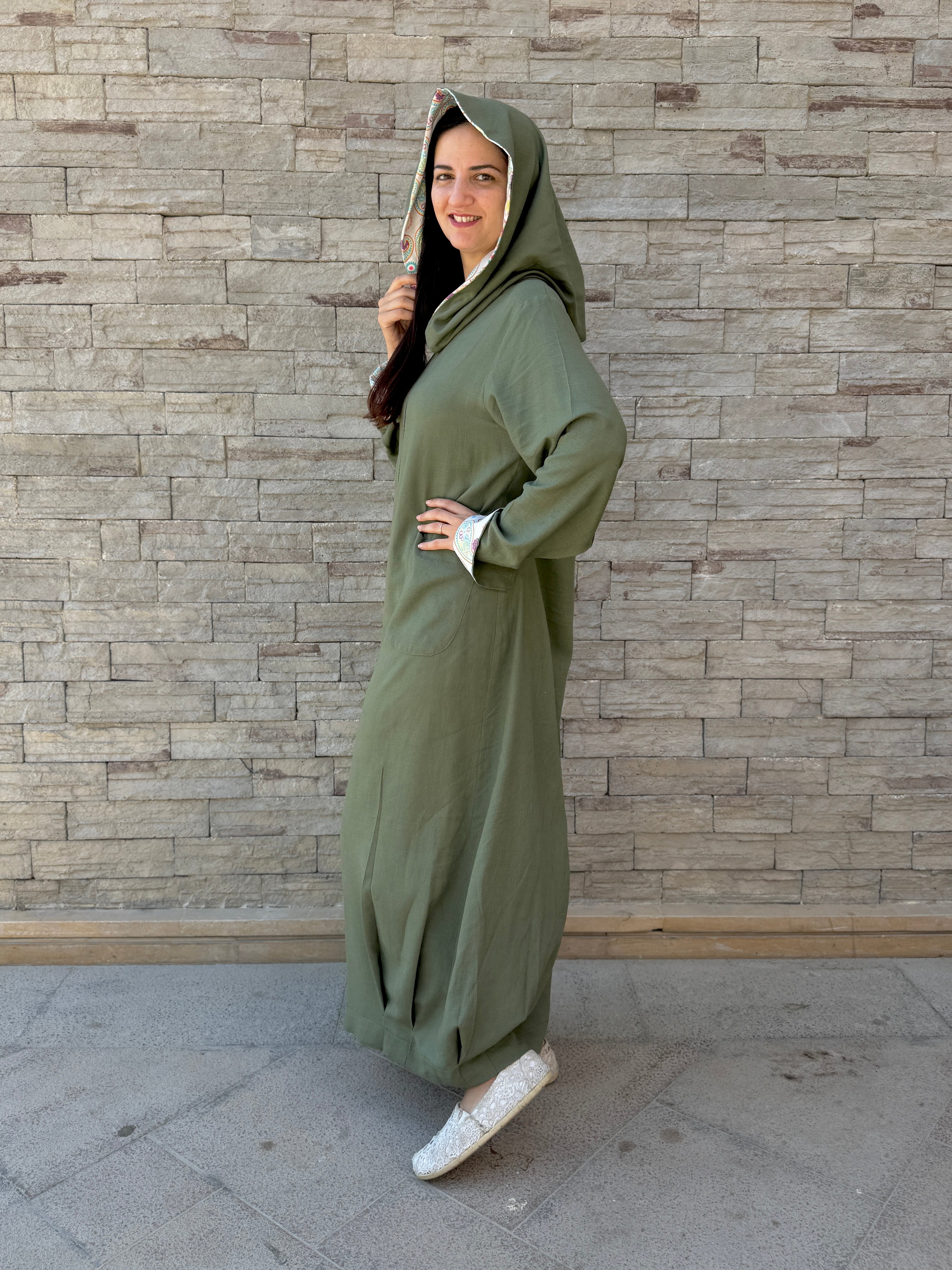 Olive Hooded Dress - SW