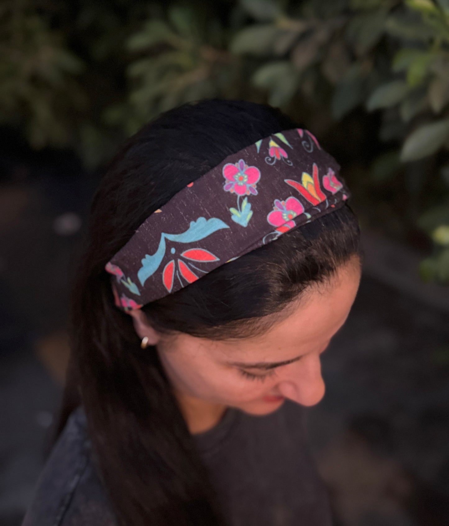 Headband - Black Nubian Flora - A