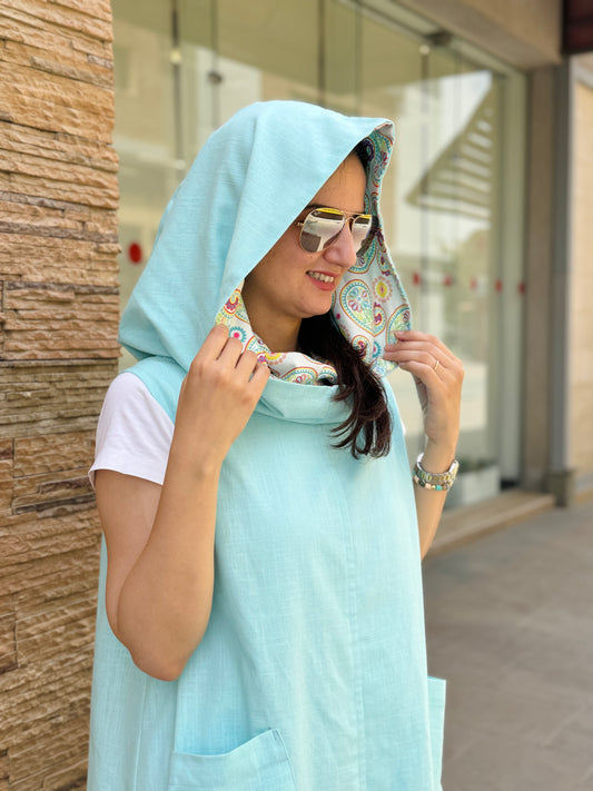 Sleeveless Hooded Dress - SW