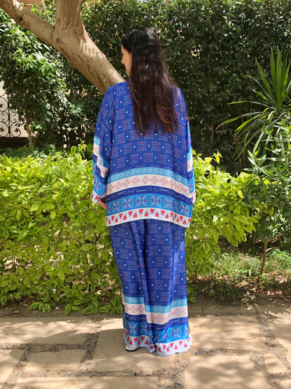 Silk-satin blue set - SW
