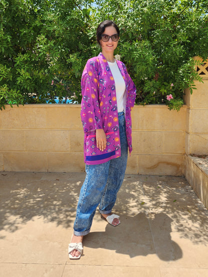 Purple Pattern Kimono - SW