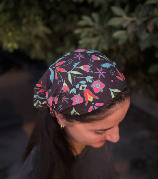 Headband - Black Nubian Flora - A