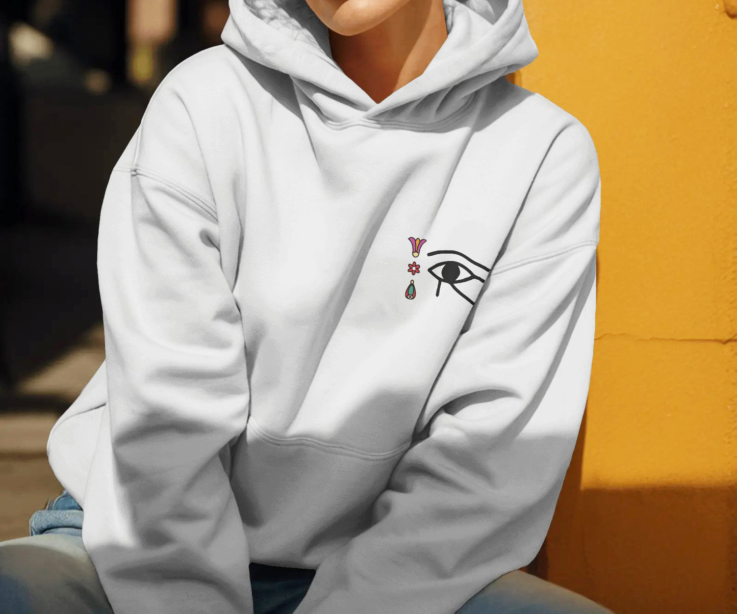 White Hoodie Egyptian Cat - SW