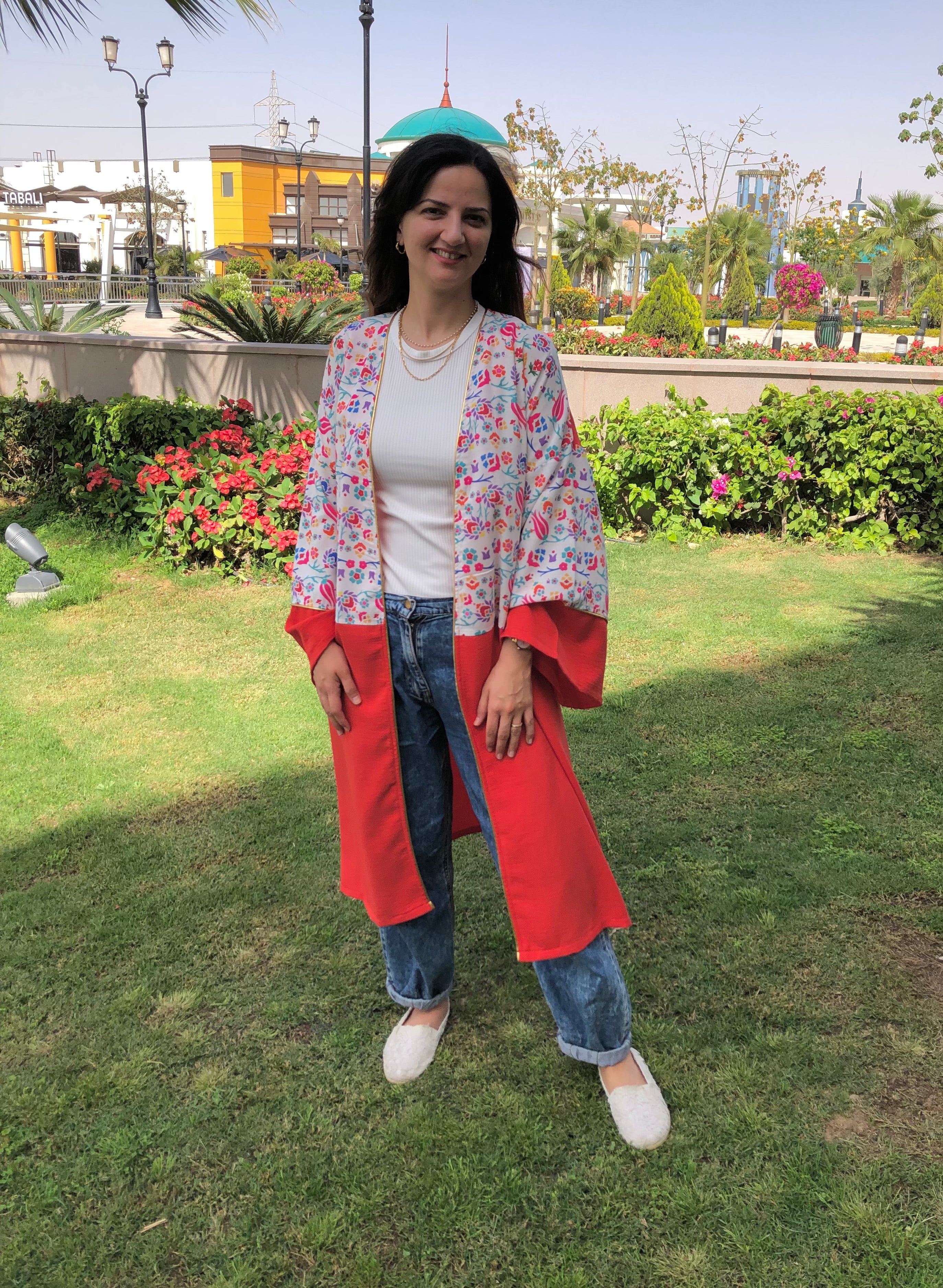 Orange floral Kimono - SW