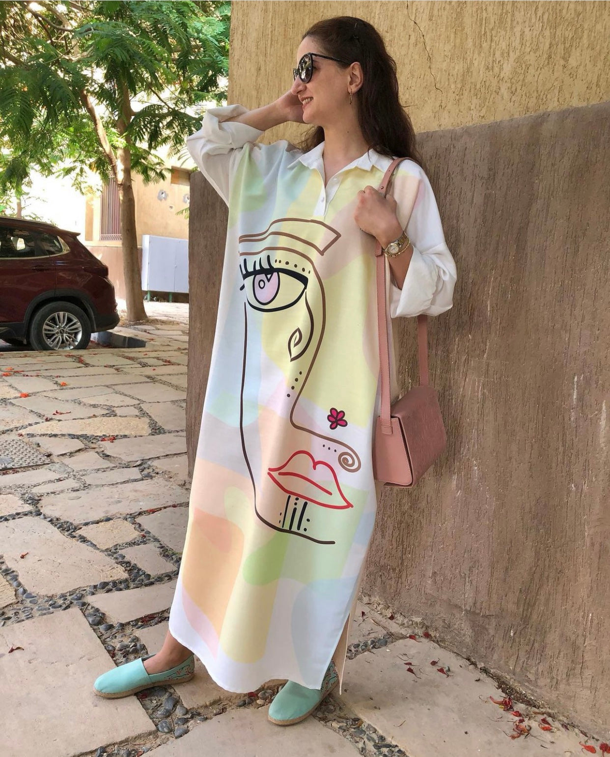 Face Print Dress - SW